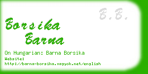 borsika barna business card